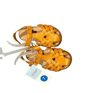 Toddler Girls Cognac Fisherman Sandals Hook / Loop Strap Summer Casual Shoe SZ 7